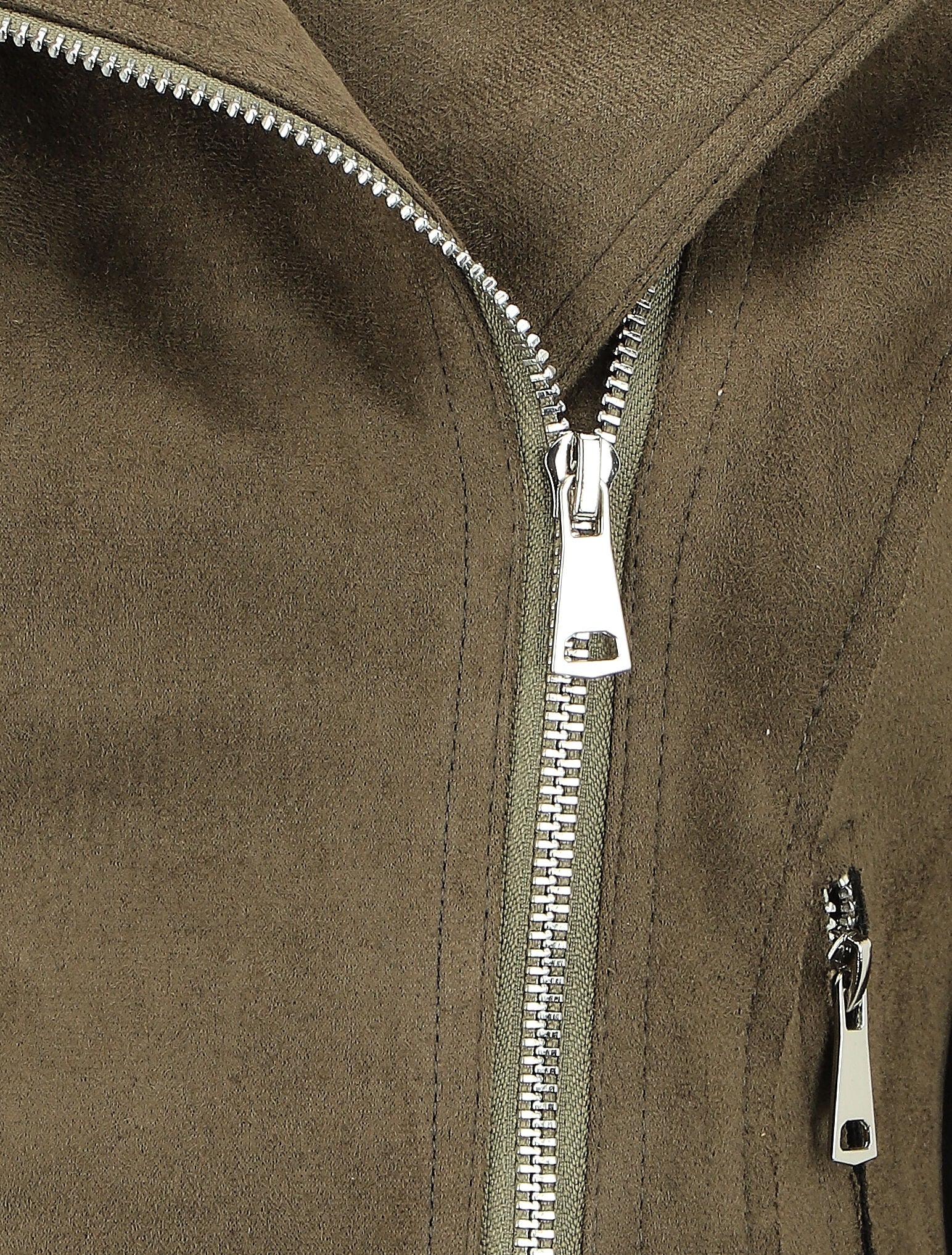 Veste style perfecto effet daim - Kaki - 3