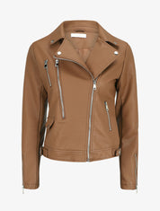Perfecto en simili à zips décoratifs - Camel - 1