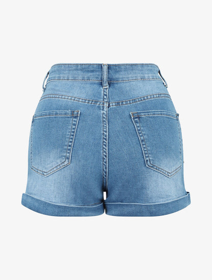 Short court à ourlets - Denim - 2
