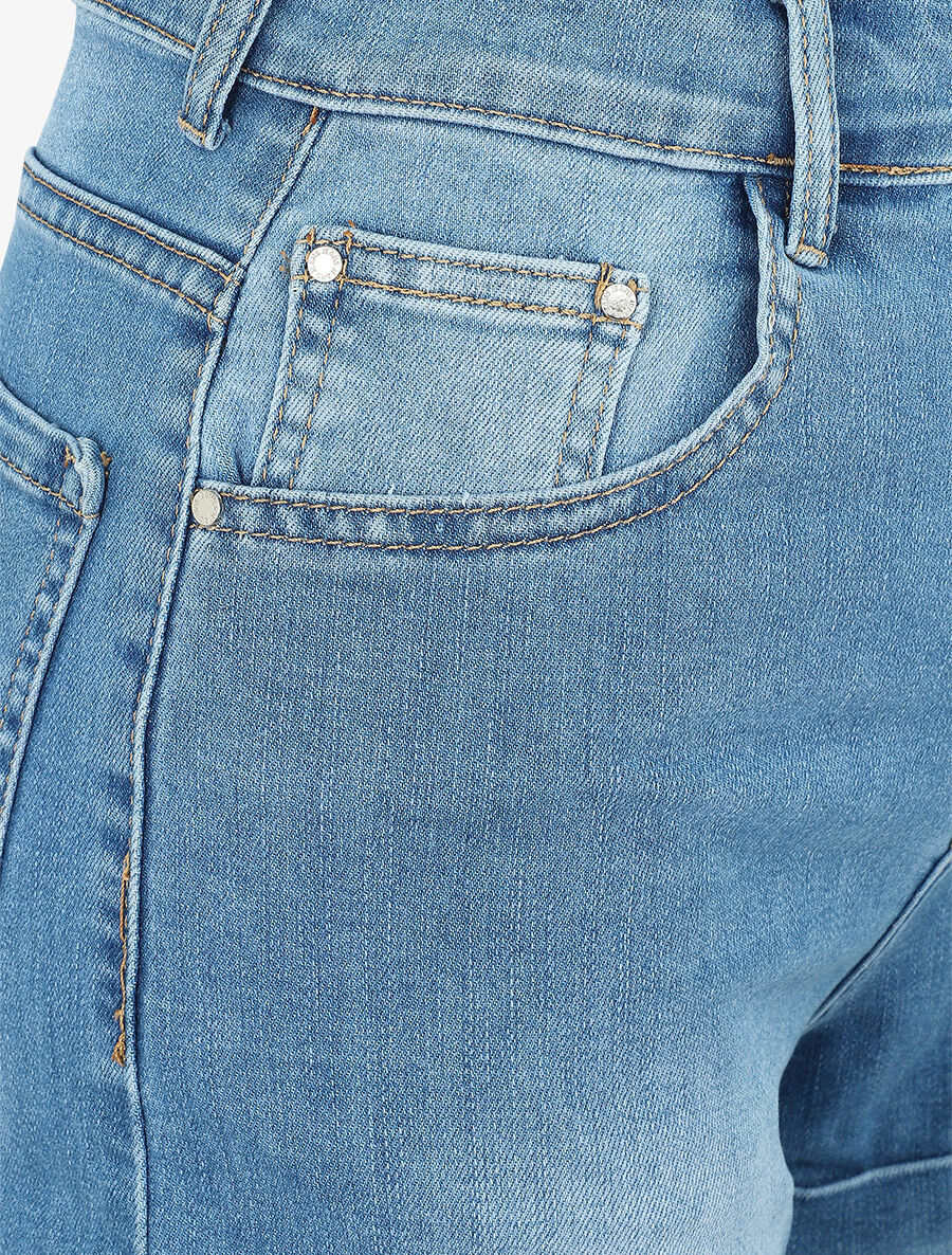 Short court à ourlets - Denim - 3
