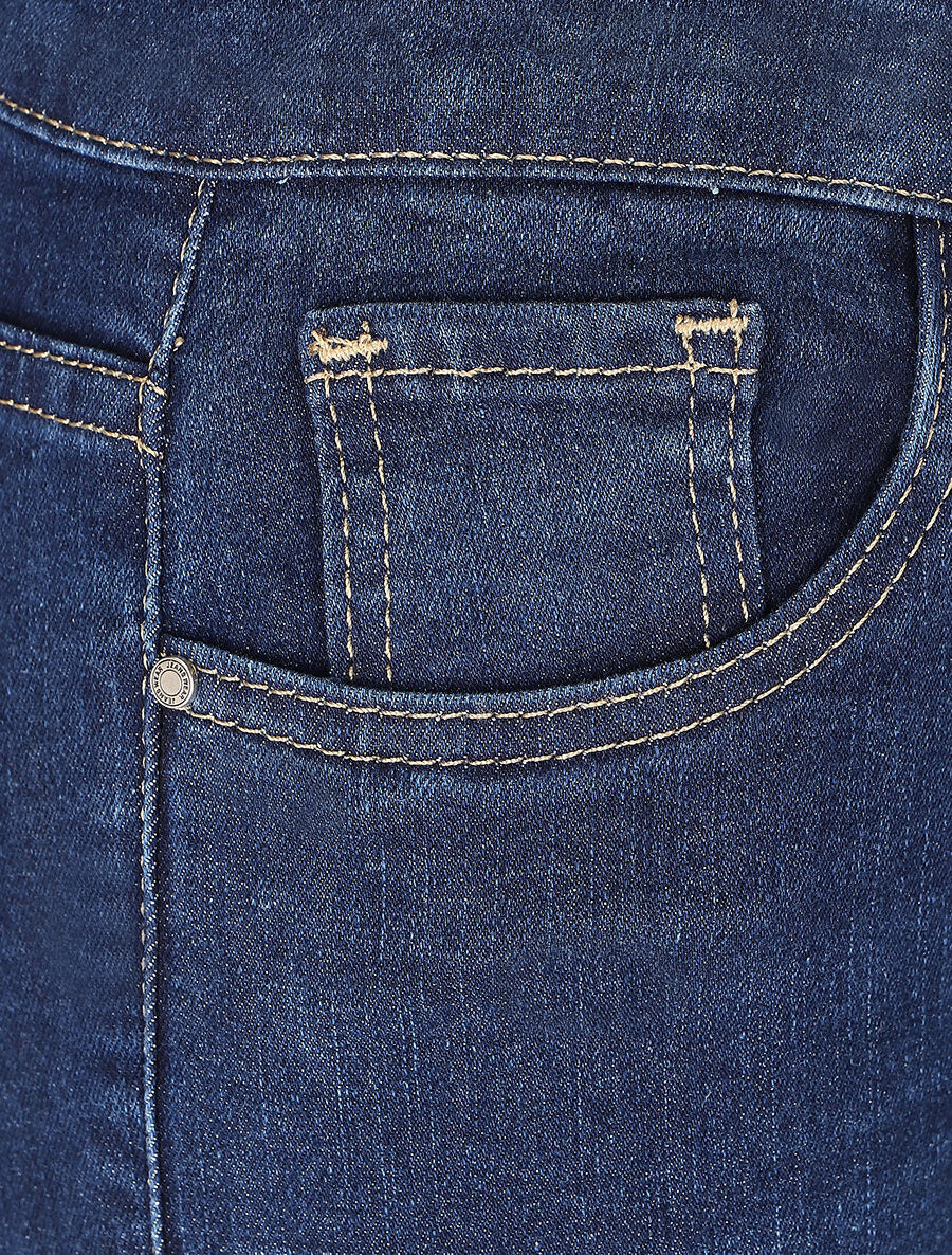 Jean flare taille haute - Bleu - 3