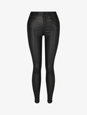 Jean ciré skinny taille haute - Noir - 4
