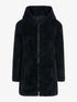 Manteau zippé en fourrure synthétique - Noir - 1
