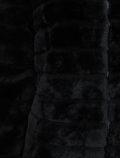 Manteau réversible en fourrure synthétique - Noir - 3