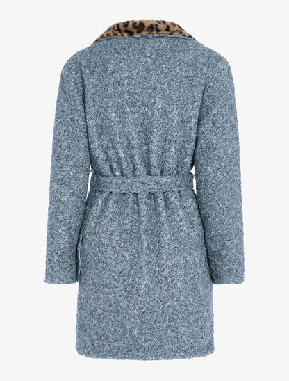 Manteau réversible effet laine bouclette - Gris foncé - 2