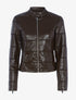 Veste effet croco à coutures ajourées - Marron foncé - 1