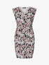 Robe à fleurs et col V - Noir/rouge - 1