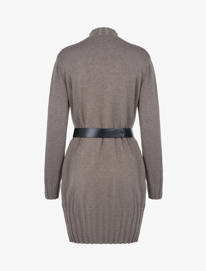 Robe-pull stretch coupe boule - Taupe - 2