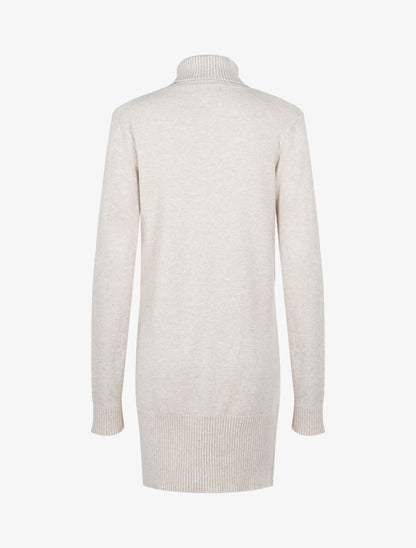 Robe pull à formes graphiques et stries texturées - Beige - 2