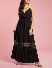 Robe à bande en crochet graphique - noir - 4