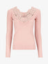 Pull à décolleté profond en U - Rose poudré - 1