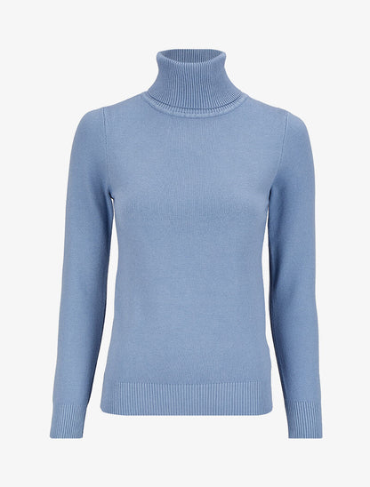 Pull basique à col roulé - Bleu - 1