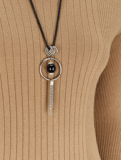 Pull côtelé à col V - Beige - 3
