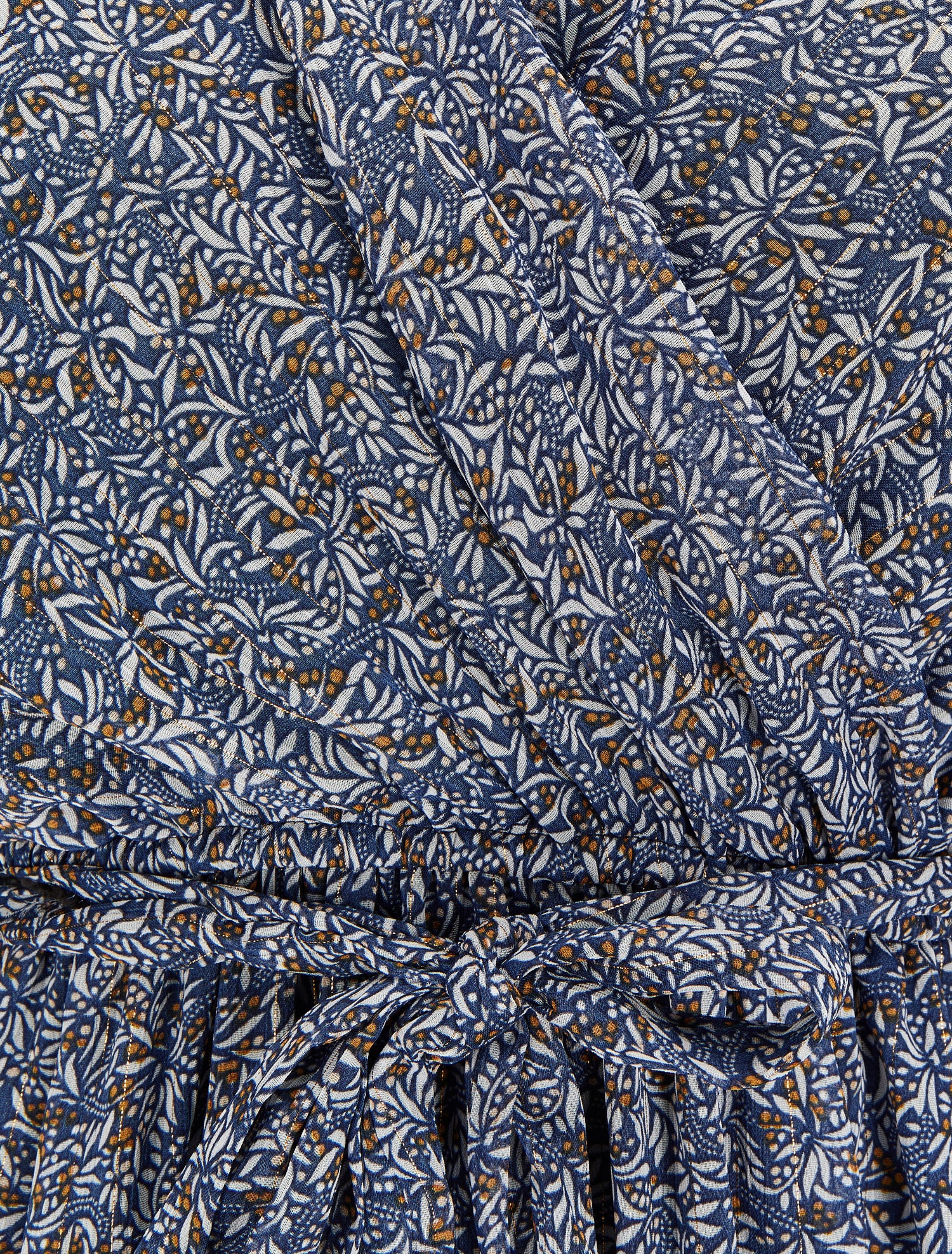 Robe longue cache-coeur à imprimé feuilles d&