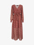 Robe longue cache-coeur à imprimé feuilles d&