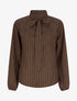 Blouse col lavallière à imprimé graphique - Noir - 1