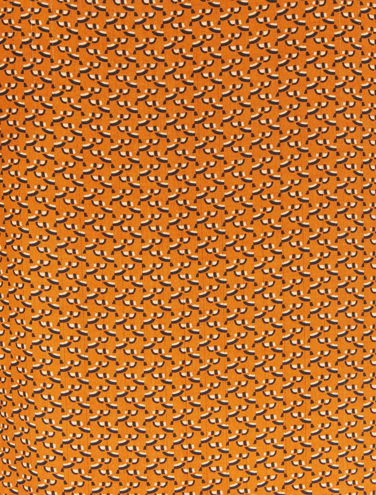 Blouse col lavallière à imprimé graphique - Orange - 4