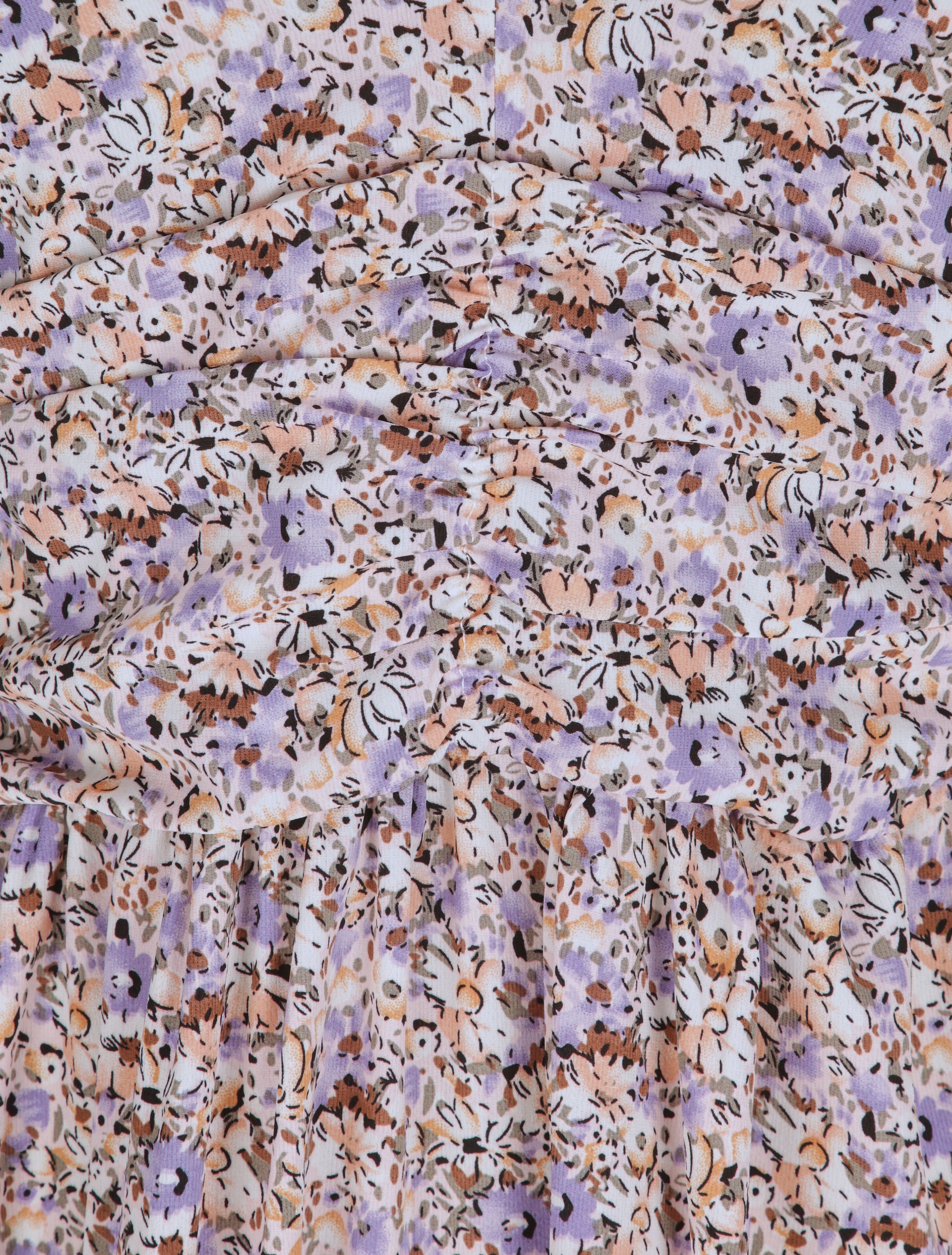 Robe longue à imprimé fleurs du printemps - Lilas - 3