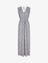 Robe longue à imprimé fleurs du printemps - Bleu - 5