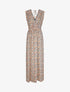 Robe longue à imprimé fleurs du printemps - Orange - 1