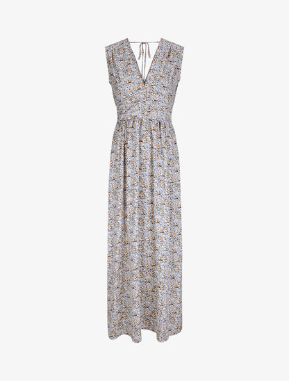Robe longue à imprimé fleurs du printemps - Vert d&