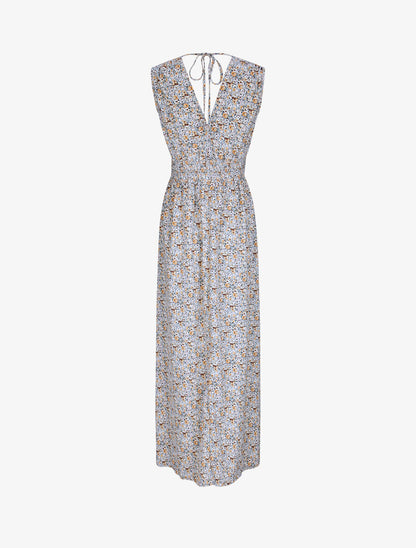 Robe longue à imprimé fleurs du printemps - Vert d&