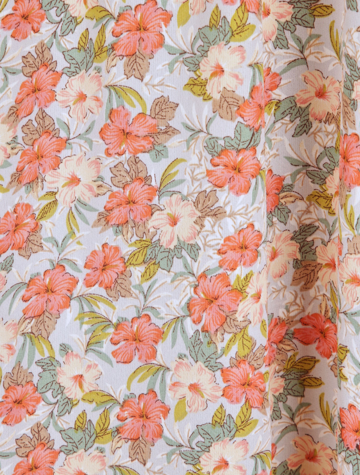 Robe longue fleurie et à fines broderies - Orange - 4