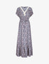 Robe longue imprimée baroque et détail brodé - Marine - 1
