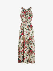 Robe longue imprimée marguerites géantes - Beige/rose foncé - 1