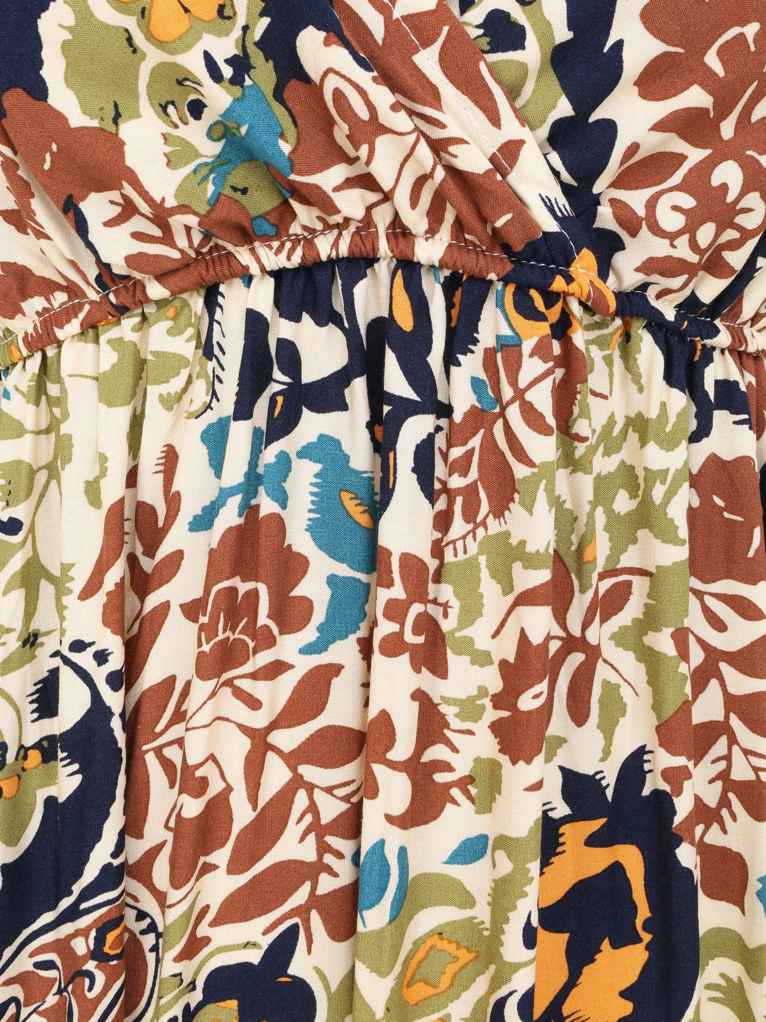 Robe longue imprimé foulard - Beige/kaki - 3