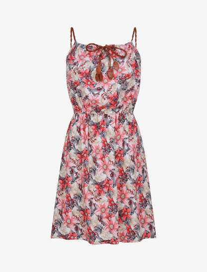 Robe patineuse à imprimé multi-fleurs - Rose - 5