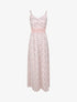 Robe longue imprimée petites fleurs à boutons décoratifs - Rose - 1