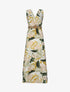 Robe longue empire sans manches imprimé tropical - Écru - 1