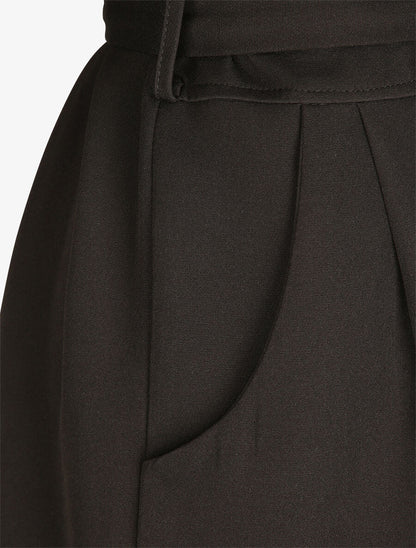 Combishort à boutons stylisés - Noir - 3