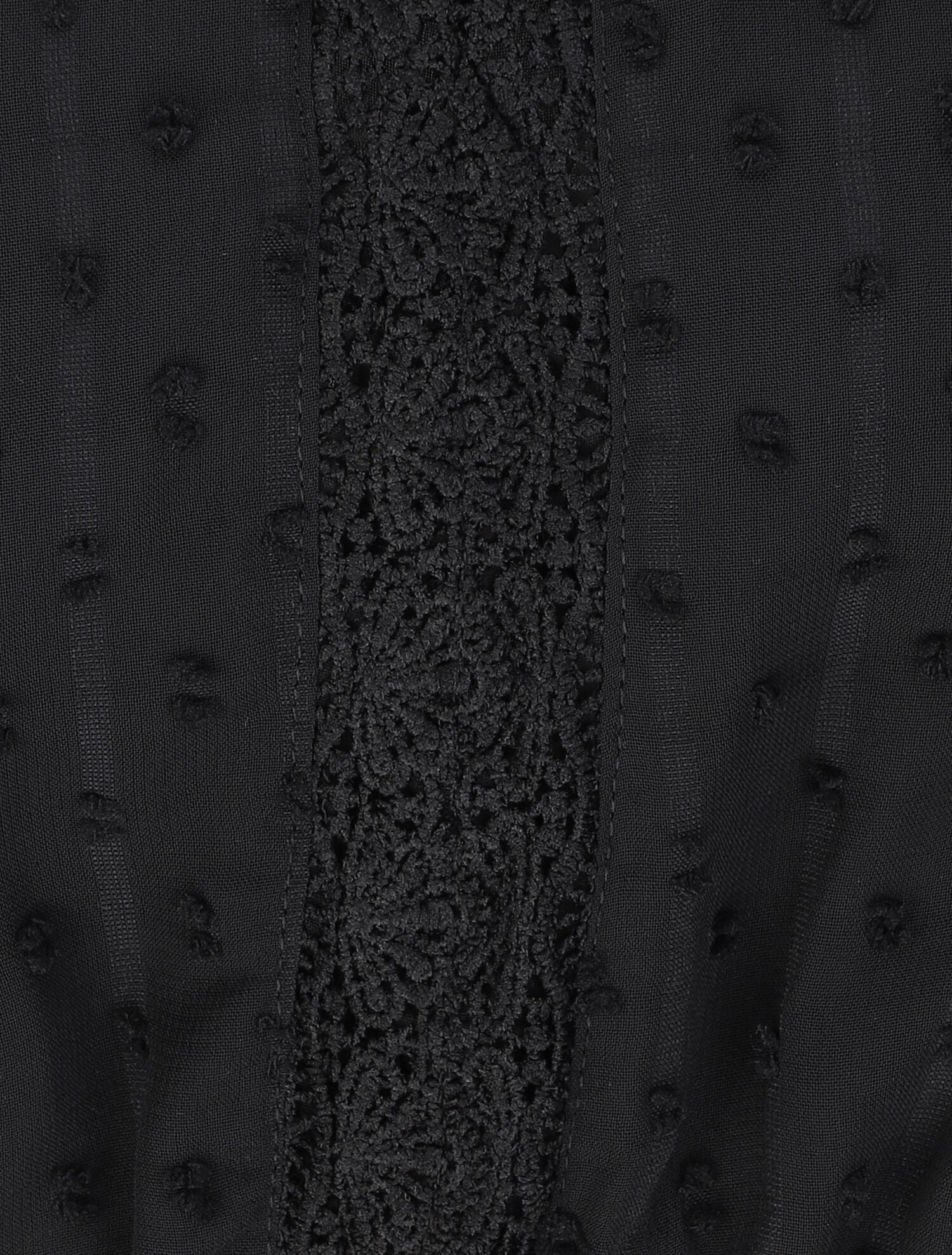Robe longue empire unie en plumetis - Noir - 3