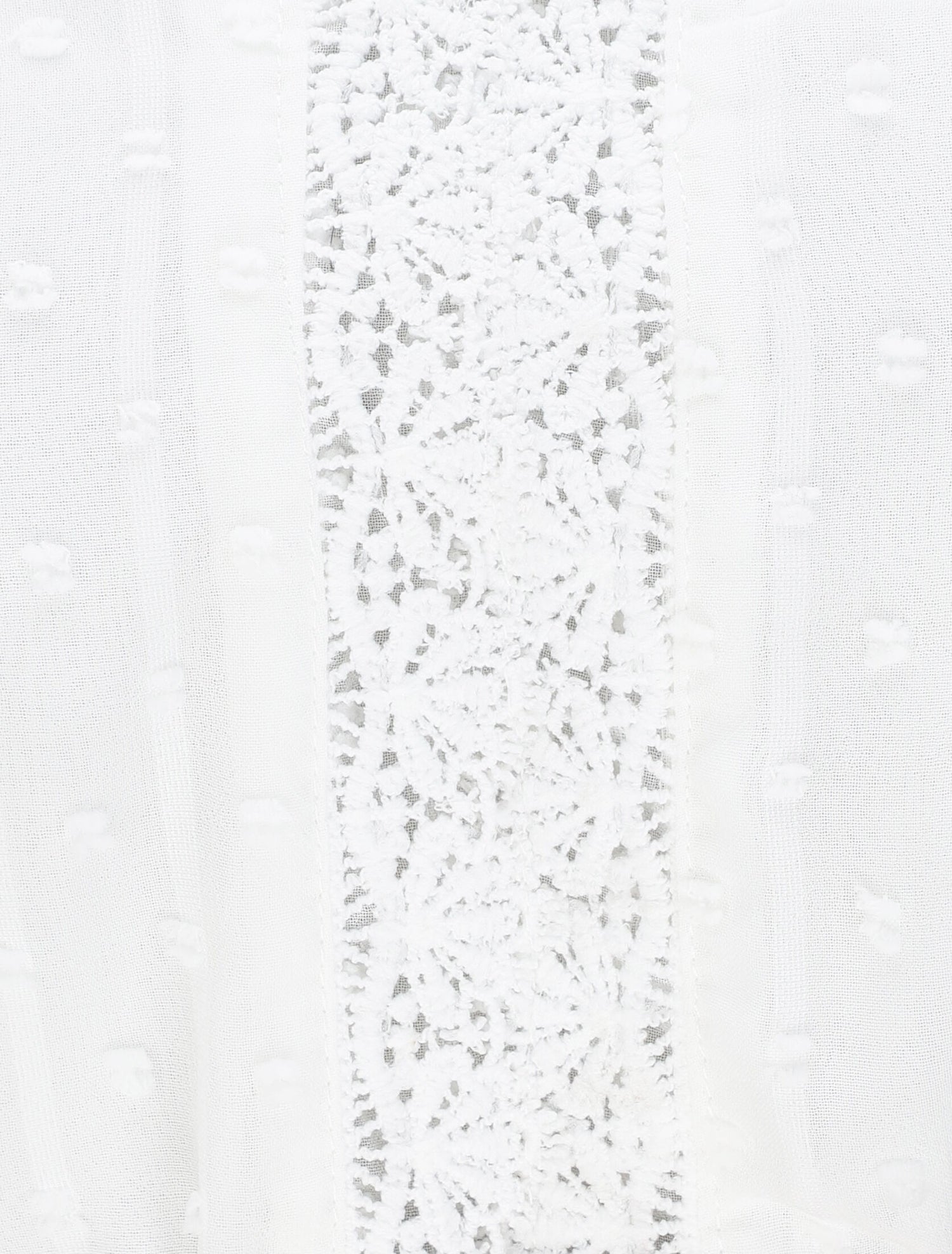 Robe longue empire unie en plumetis - Blanc - 3