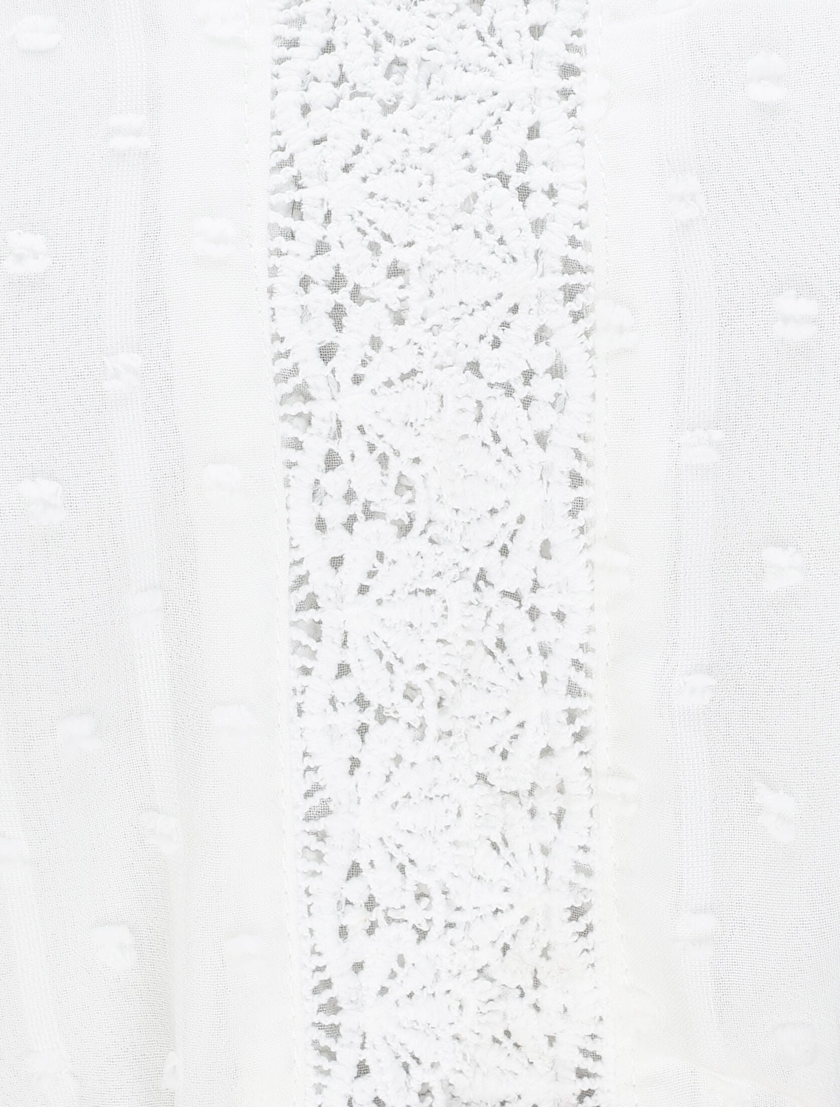 Robe longue empire unie en plumetis - Blanc - 3