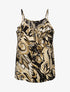 Débardeur carré à motifs tropicaux à col volanté - Noir - 1