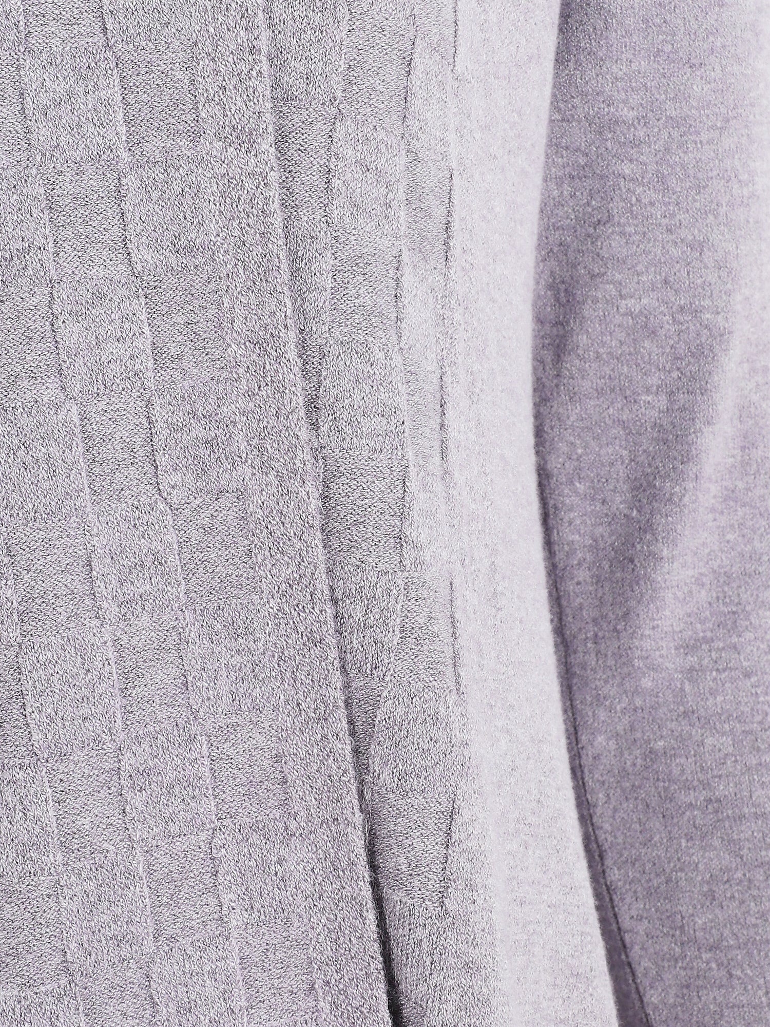 Gilet mi-long à col châle damier - Gris clair - 3