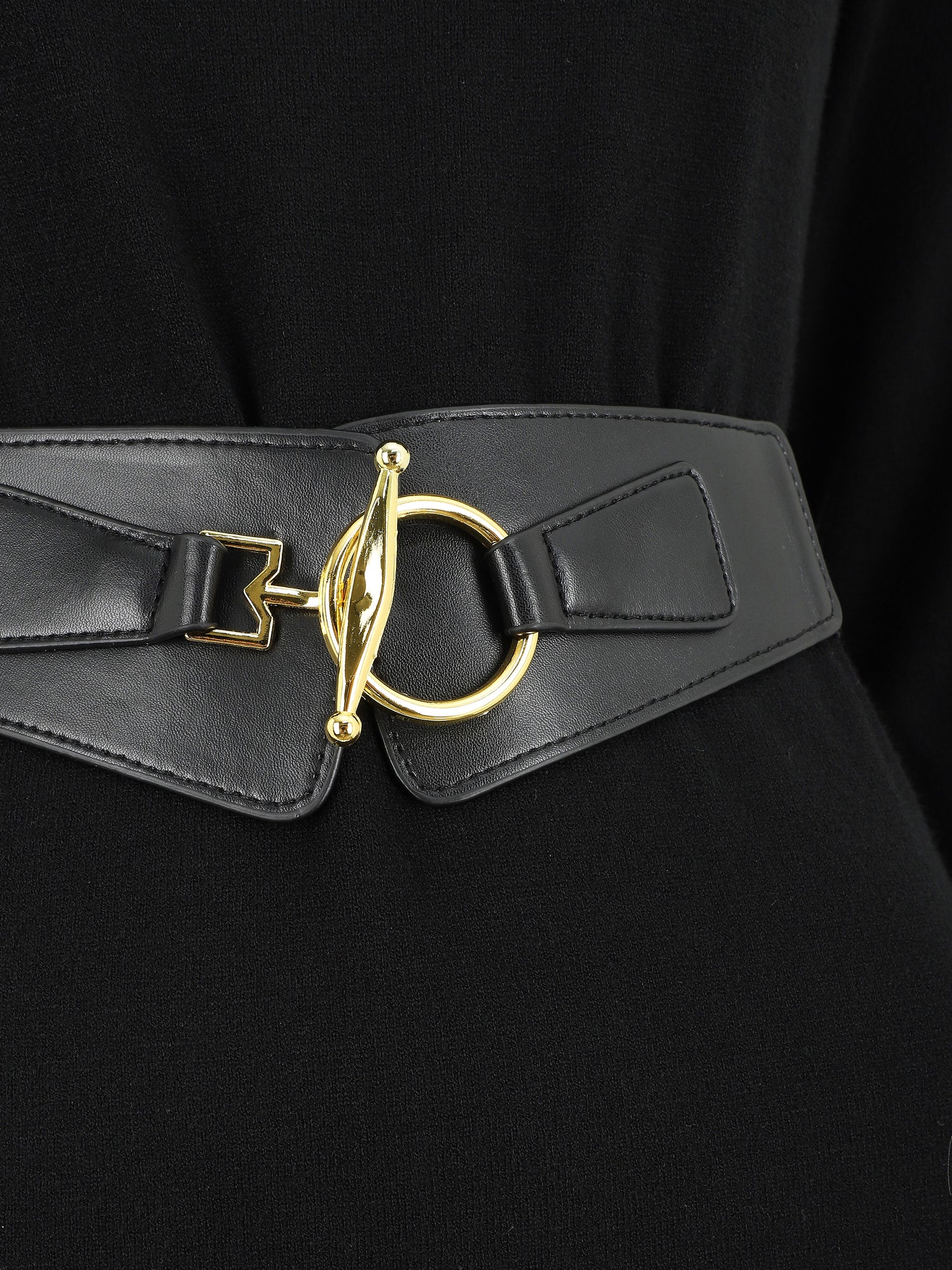 Robe pull courte à col montant - Noir - 3