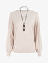 Pull ample à manches côtelés - Beige - 5