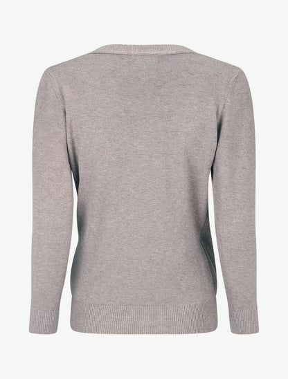 Pull cache-coeur à détail dentelle - Taupe - 2