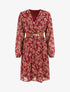 Robe courte évasée imprimé cachemire - Bordeaux - 5