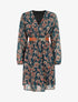 Robe courte évasée imprimé cachemire - Bleu canard - 1