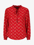 Blouse col V à imprimé dorés - Rouge - 1