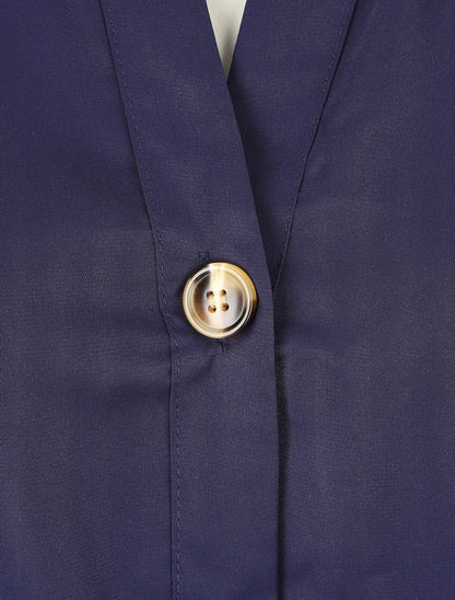 Robe chemise à manches longues et boutons - Marine - 3