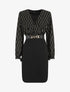 Robe mi-longue à imprimé dorés - Noir - 1