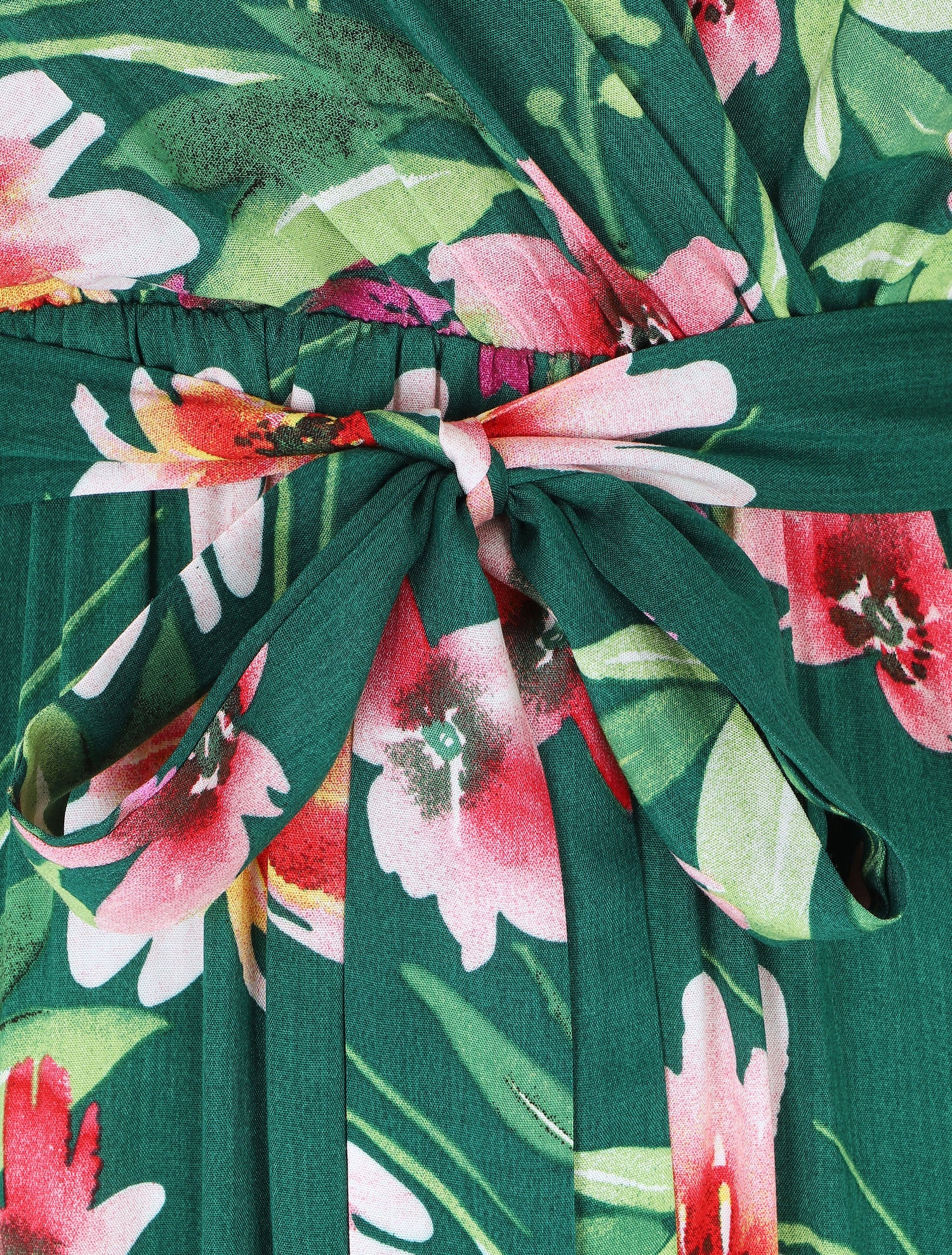 Robe longue à imprimé fleurs - Vert - 3