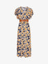 Robe longue empire à manches volantées - Marine - 1