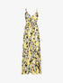 Robe longue empire à imprimé fleurs - Jaune - 1